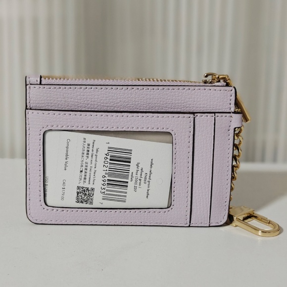 New Kate Spade Key Ring Leather Card Case /Holder Light Frozen Lilac KN869 $129 - Picture 2 of 3